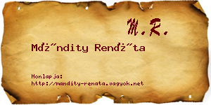 Mándity Renáta névjegykártya